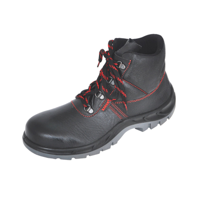 Workman High Ankle Black Leather Safety Shoes