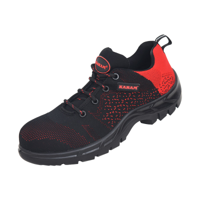 Flytex Red and Black Sporty Safety Shoes